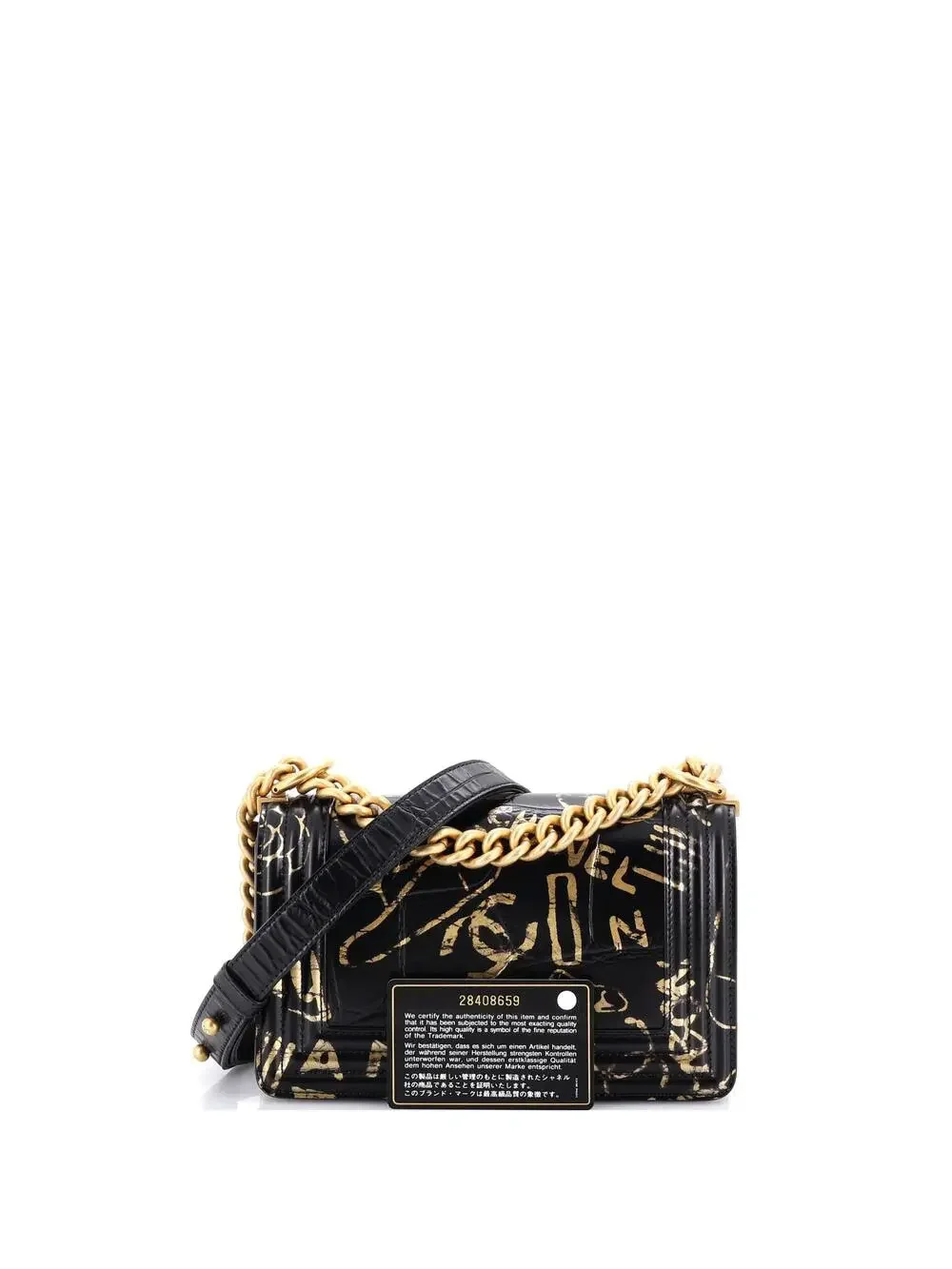 Chanel Boy Flap Bag Graffiti Crocodile #242868C48B